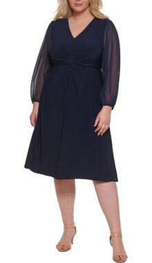 NWT Jessica Howard Womens Plus Pleated Shift Dress size 14